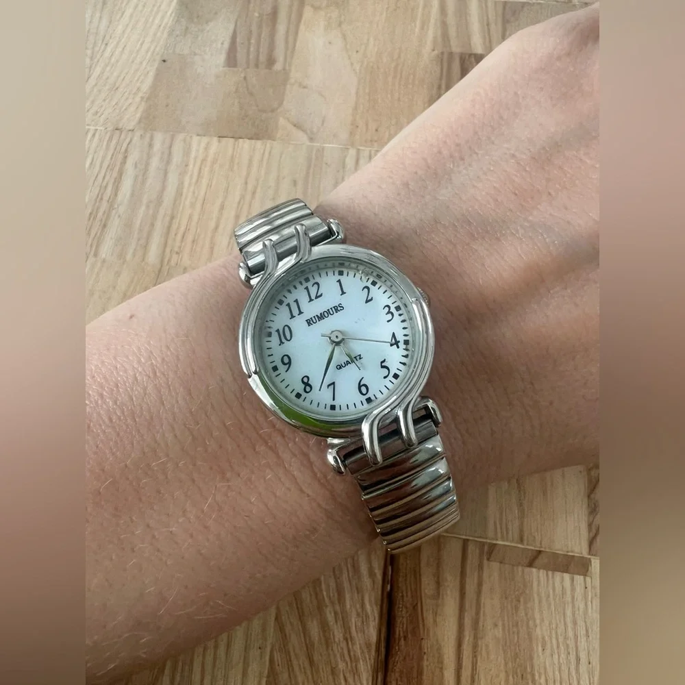 Rumours ladies silver tone classic watch NEW BATTERY